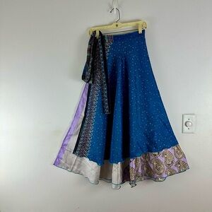 Reversible Upcycled Magic Sari Wrap Maxi Skirts